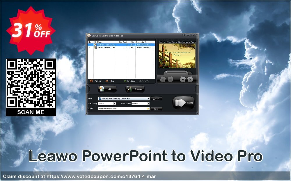 Leawo PowerPoint to Video Pro Coupon, discount Leawo coupon (18764). Promotion: Leawo discount