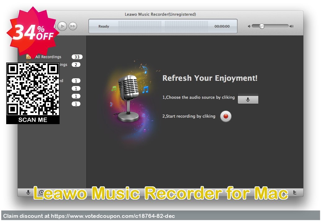 Leawo Music Recorder for MAC Coupon Code May 2024, 34% OFF - VotedCoupon