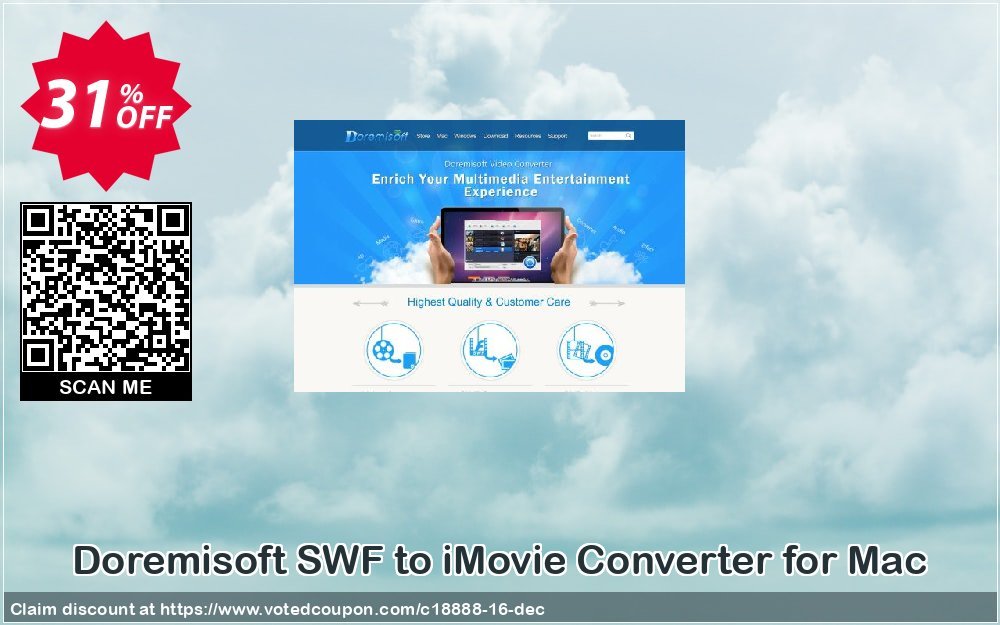 Doremisoft SWF to iMovie Converter for MAC Coupon, discount Doremisoft Software promotion (18888). Promotion: Doremisoft Software coupon
