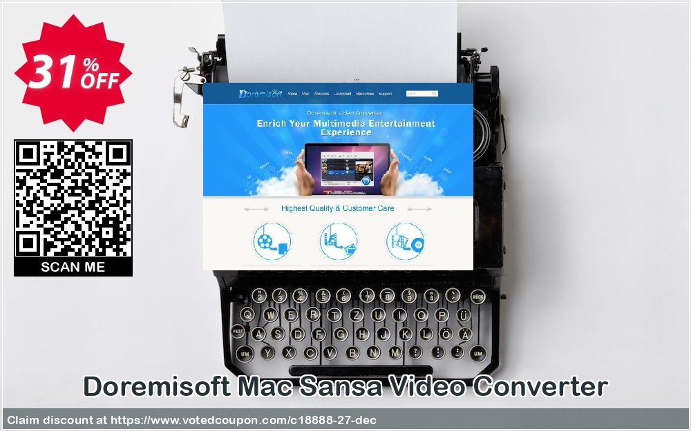 Doremisoft MAC Sansa Video Converter Coupon, discount Doremisoft Software promotion (18888). Promotion: Doremisoft Software coupon