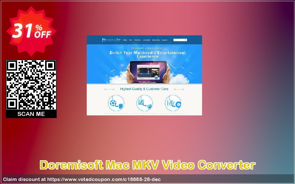 Doremisoft MAC MKV Video Converter Coupon, discount Doremisoft Software promotion (18888). Promotion: Doremisoft Software coupon