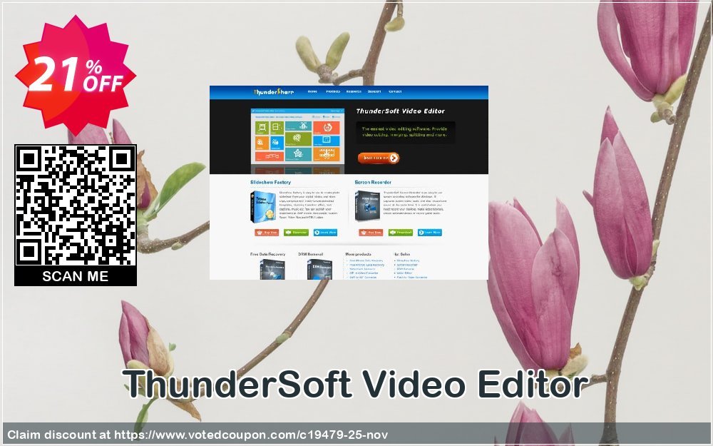 ThunderSoft Video Editor Coupon, discount ThunderSoft Coupon (19479). Promotion: Discount from ThunderSoft (19479)