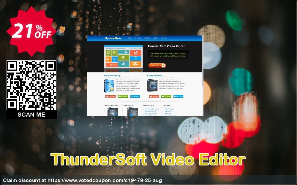 ThunderSoft Video Editor Coupon, discount ThunderSoft Coupon (19479). Promotion: Discount from ThunderSoft (19479)