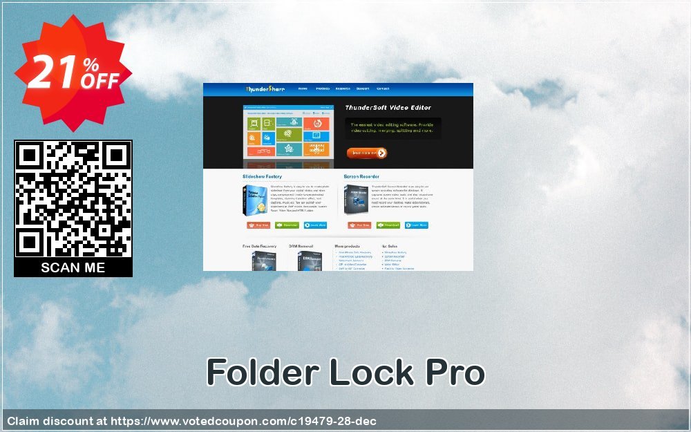 Folder Lock Pro Coupon, discount ThunderSoft Coupon (19479). Promotion: Discount from ThunderSoft (19479)