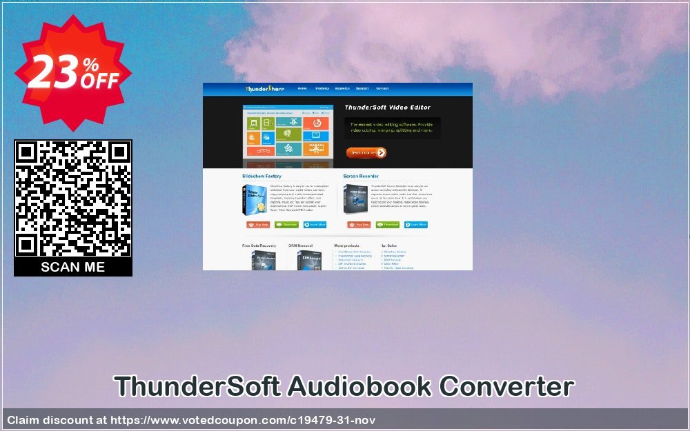 ThunderSoft Audiobook Converter Coupon, discount ThunderSoft Coupon (19479). Promotion: Discount from ThunderSoft (19479)