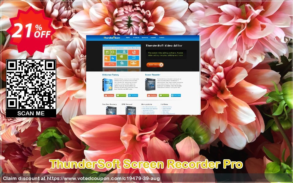 ThunderSoft Screen Recorder Pro Coupon, discount ThunderSoft Coupon (19479). Promotion: Discount from ThunderSoft (19479)