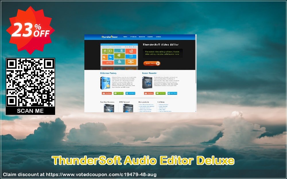 ThunderSoft Audio Editor Deluxe Coupon Code May 2024, 23% OFF - VotedCoupon