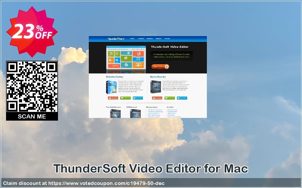 ThunderSoft Video Editor for MAC Coupon, discount ThunderSoft Coupon (19479). Promotion: Discount from ThunderSoft (19479)