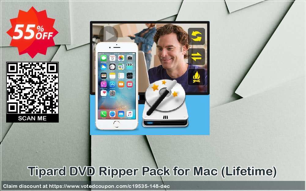 Tipard DVD Ripper Pack for MAC, Lifetime  Coupon, discount 55% OFF Tipard DVD Ripper Pack for Mac (1 year), verified. Promotion: Formidable discount code of Tipard DVD Ripper Pack for Mac (1 year), tested & approved