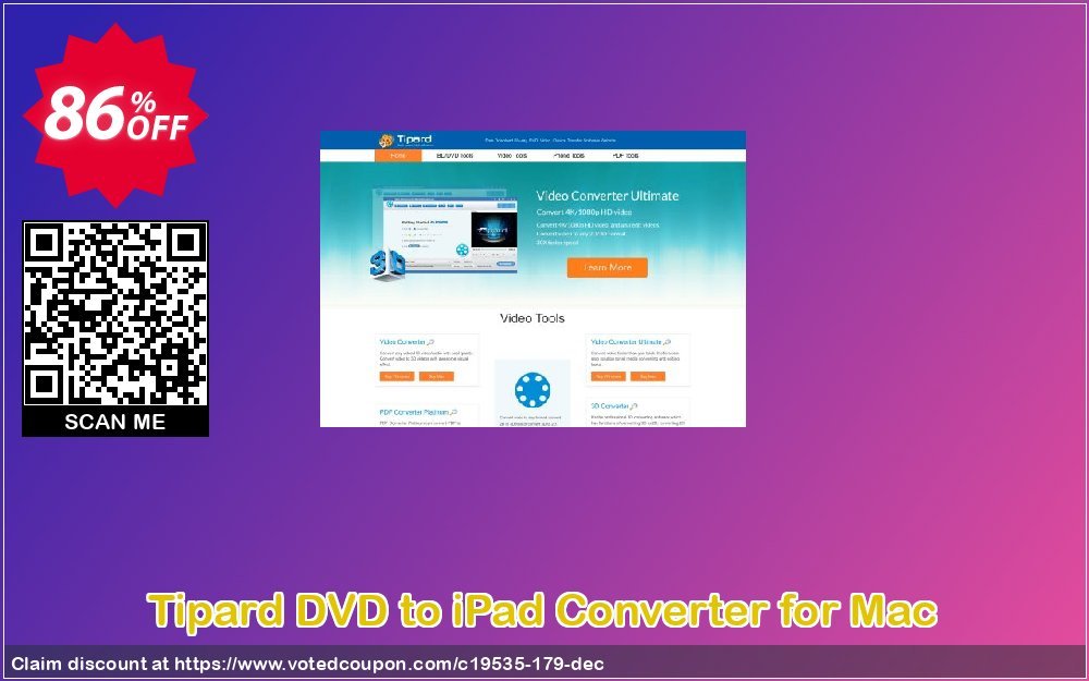 Tipard DVD to iPad Converter for MAC Coupon Code May 2024, 86% OFF - VotedCoupon