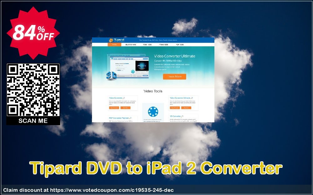 Tipard DVD to iPad 2 Converter Coupon, discount Tipard DVD to iPad Converter amazing promotions code 2024. Promotion: 50OFF Tipard