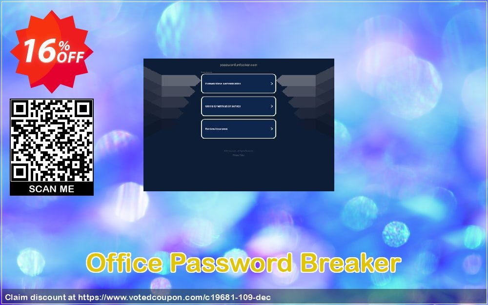 Office Password Breaker Coupon, discount Password Unlocker Studio coupons (19681). Promotion: Password Unlocker coupon codes (19681)