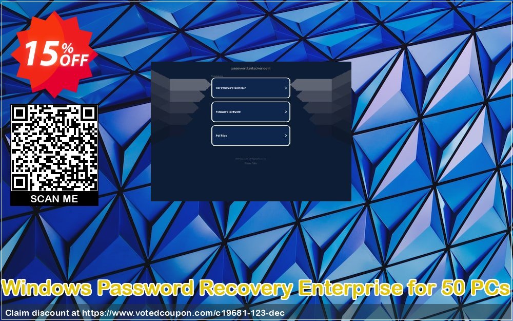 WINDOWS Password Recovery Enterprise for 50 PCs Coupon, discount Password Unlocker Studio coupons (19681). Promotion: Password Unlocker coupon codes (19681)