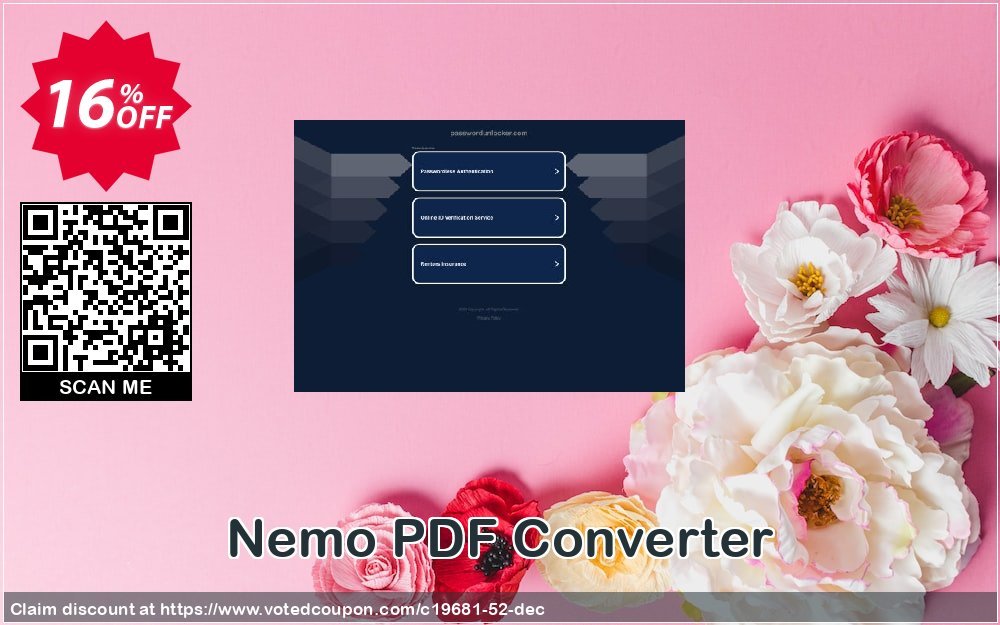 Nemo PDF Converter Coupon, discount Password Unlocker Studio coupons (19681). Promotion: Password Unlocker coupon codes (19681)
