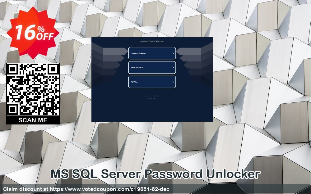 MS SQL Server Password Unlocker Coupon, discount Password Unlocker Studio coupons (19681). Promotion: Password Unlocker coupon codes (19681)