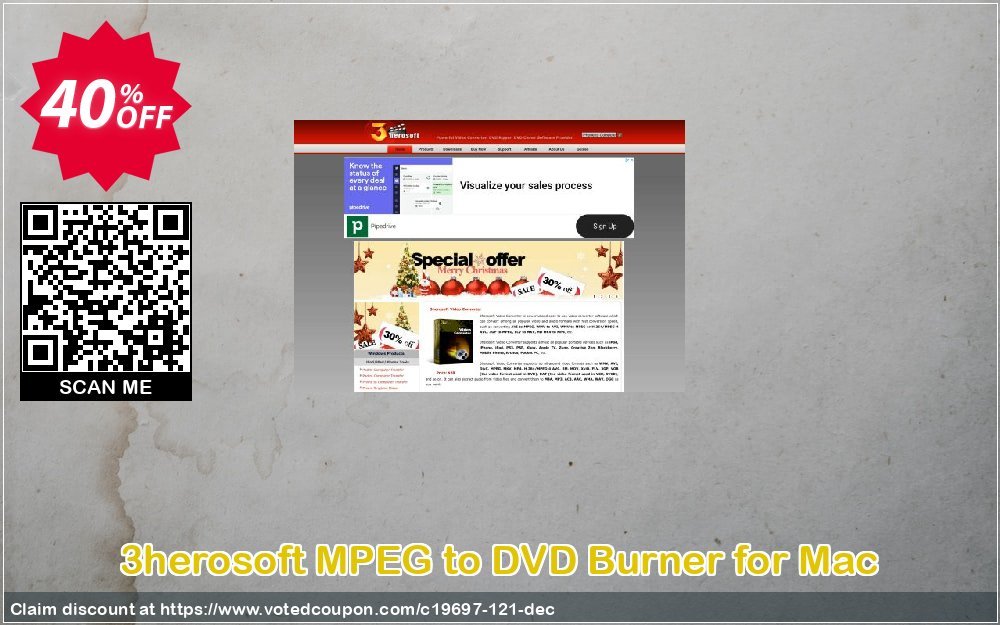 3herosoft MPEG to DVD Burner for MAC Coupon, discount 3herosoft Software Studio (19697). Promotion: 