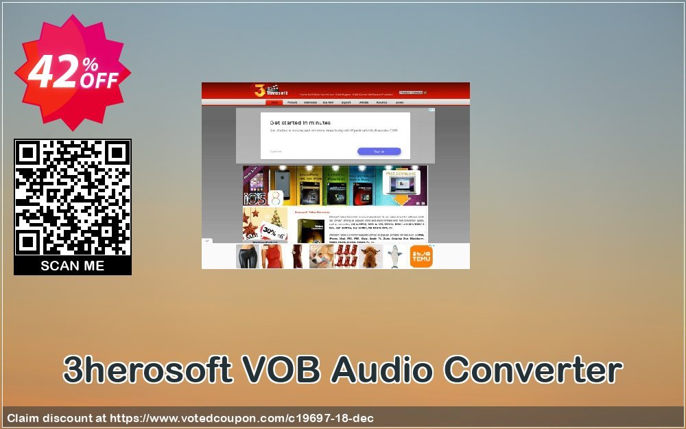 3herosoft VOB Audio Converter Coupon, discount 3herosoft Software Studio (19697). Promotion: 