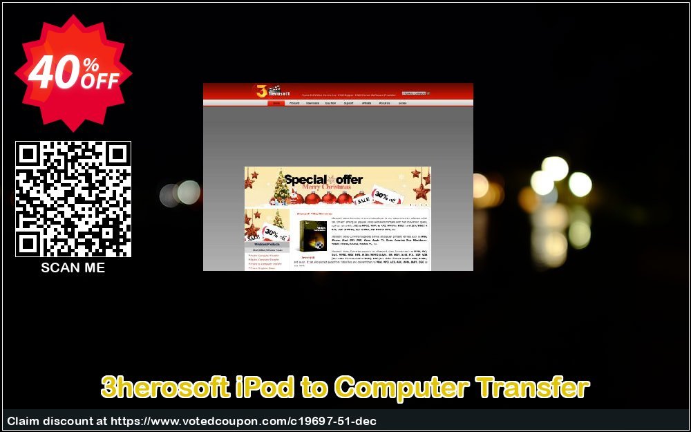 3herosoft iPod to Computer Transfer Coupon, discount 3herosoft Software Studio (19697). Promotion: 
