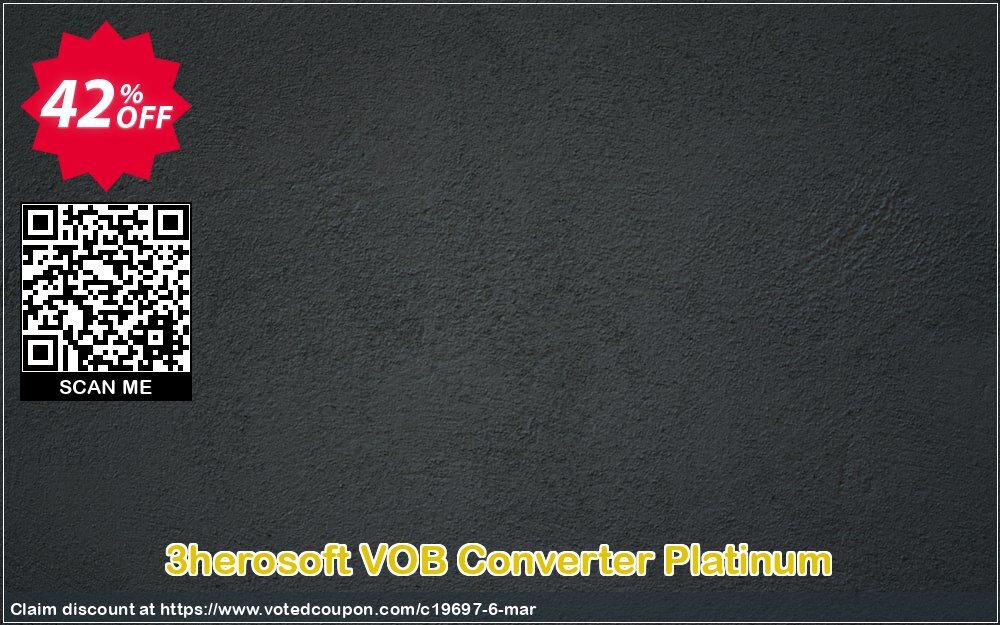 3herosoft VOB Converter Platinum Coupon, discount 3herosoft Software Studio (19697). Promotion: 