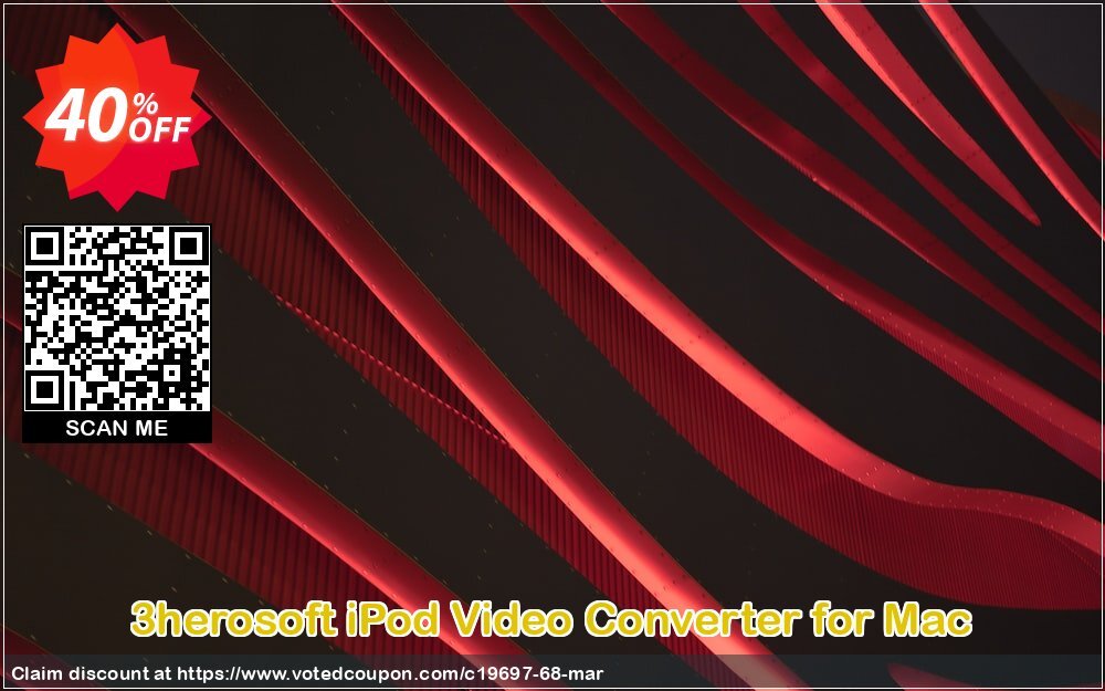 3herosoft iPod Video Converter for MAC Coupon, discount 3herosoft Software Studio (19697). Promotion: 