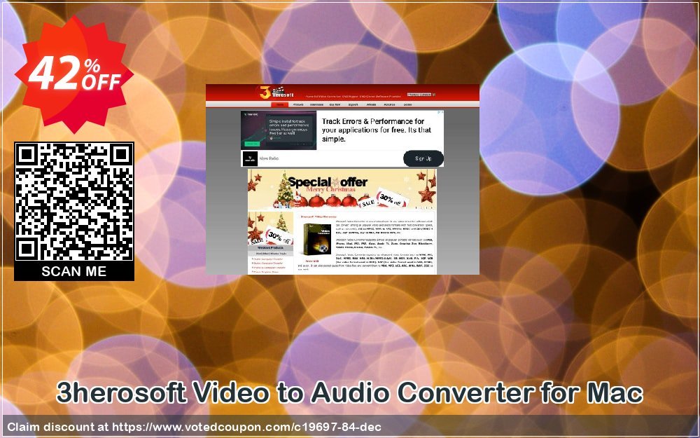 3herosoft Video to Audio Converter for MAC Coupon, discount 3herosoft Software Studio (19697). Promotion: 