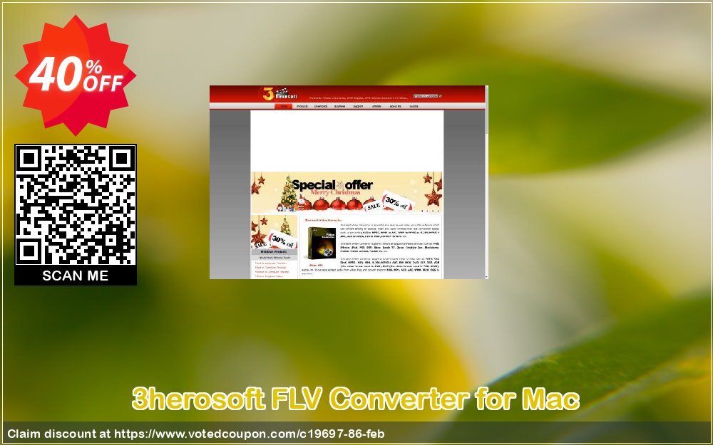 3herosoft FLV Converter for MAC Coupon, discount 3herosoft Software Studio (19697). Promotion: 