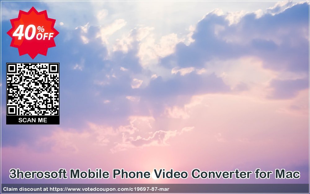 3herosoft Mobile Phone Video Converter for MAC Coupon Code May 2024, 40% OFF - VotedCoupon