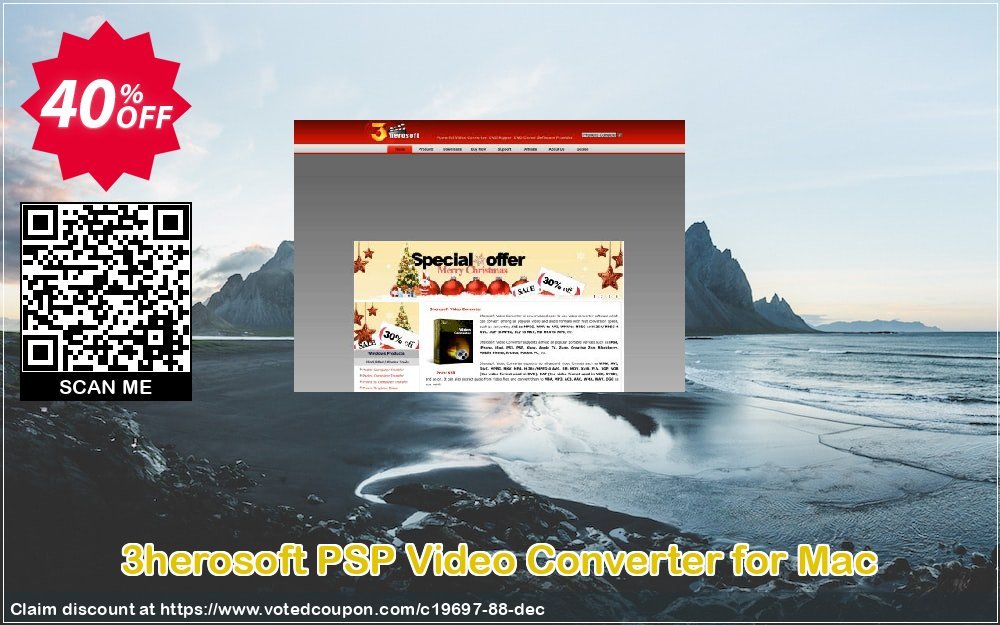 3herosoft PSP Video Converter for MAC Coupon, discount 3herosoft Software Studio (19697). Promotion: 