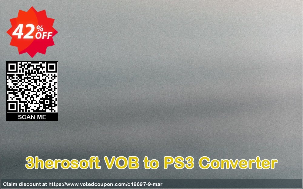 3herosoft VOB to PS3 Converter Coupon, discount 3herosoft Software Studio (19697). Promotion: 