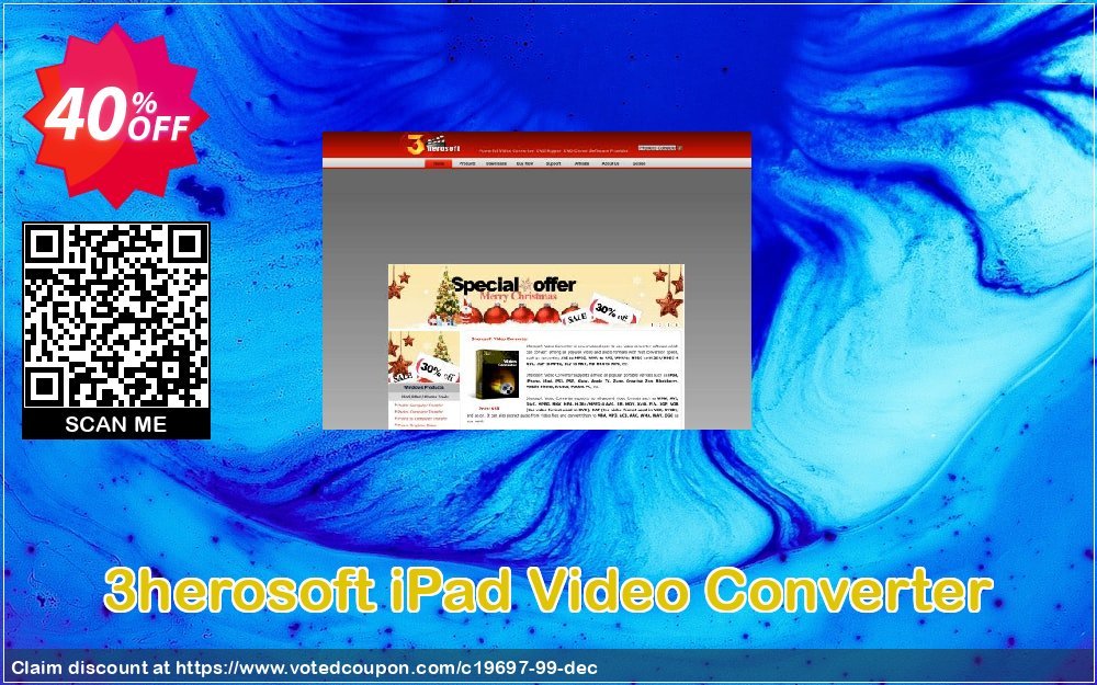 3herosoft iPad Video Converter Coupon, discount 3herosoft Software Studio (19697). Promotion: 