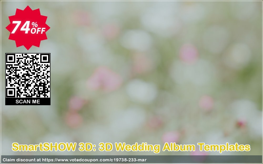 SmartSHOW 3D: 3D Wedding Album Templates Coupon, discount 72% OFF SmartSHOW 3D: 3D Wedding Album Templates, verified. Promotion: Staggering discount code of SmartSHOW 3D: 3D Wedding Album Templates, tested & approved