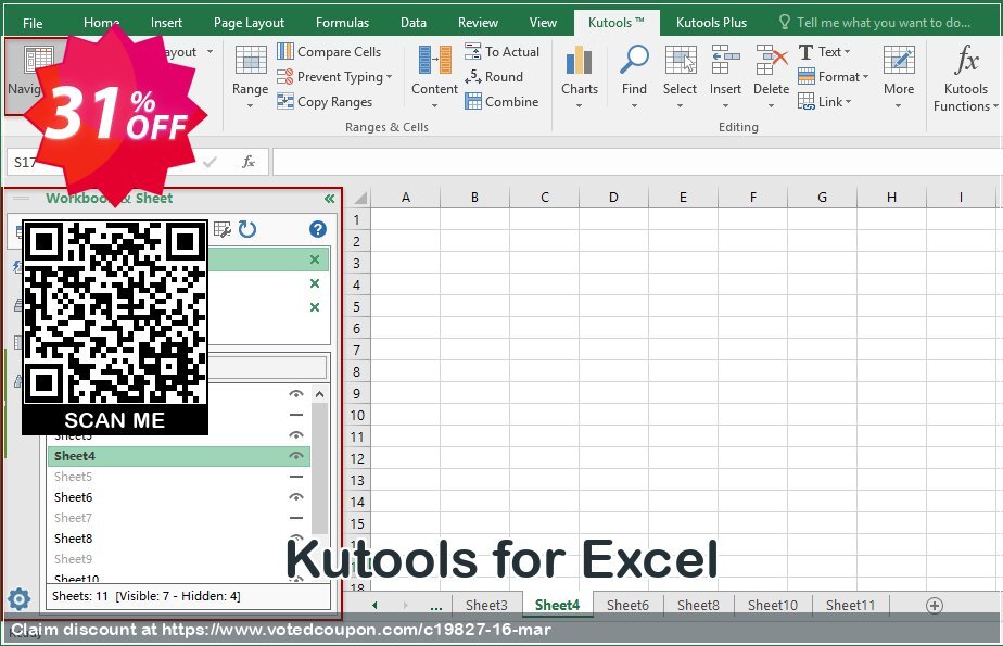 Kutools for Excel Coupon Code Mar 2025, 31% OFF - VotedCoupon