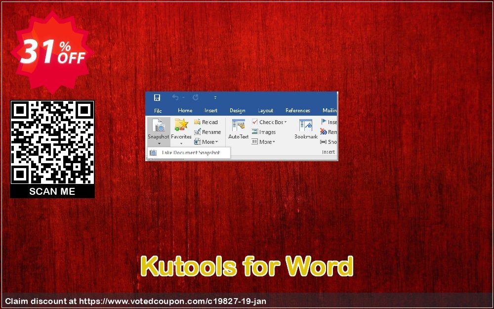 Kutools for Word voted-on promotion codes