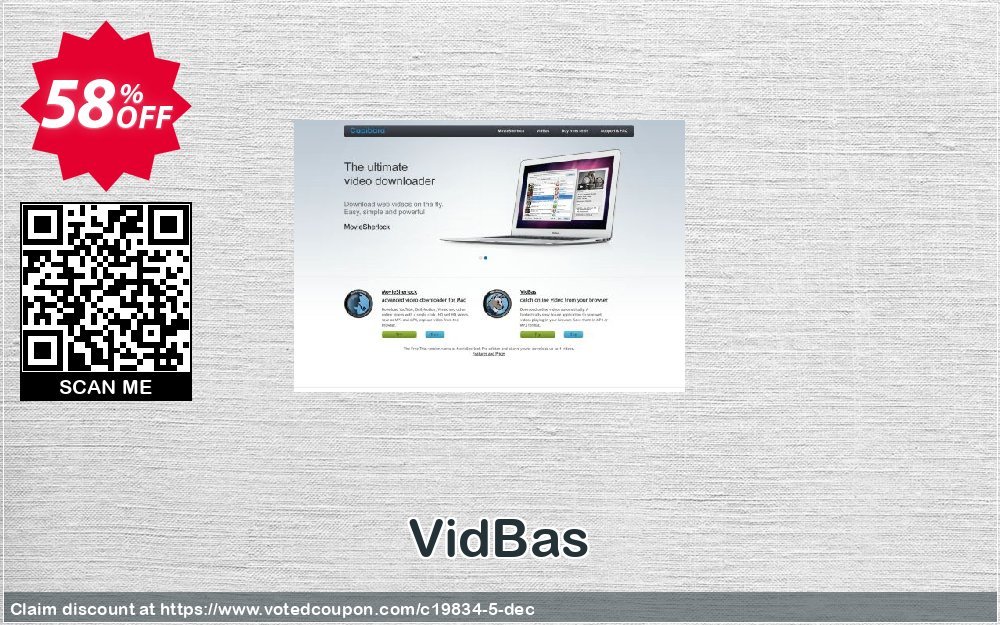 VidBas Coupon, discount Second license. Promotion: An offer for second license for existing customer