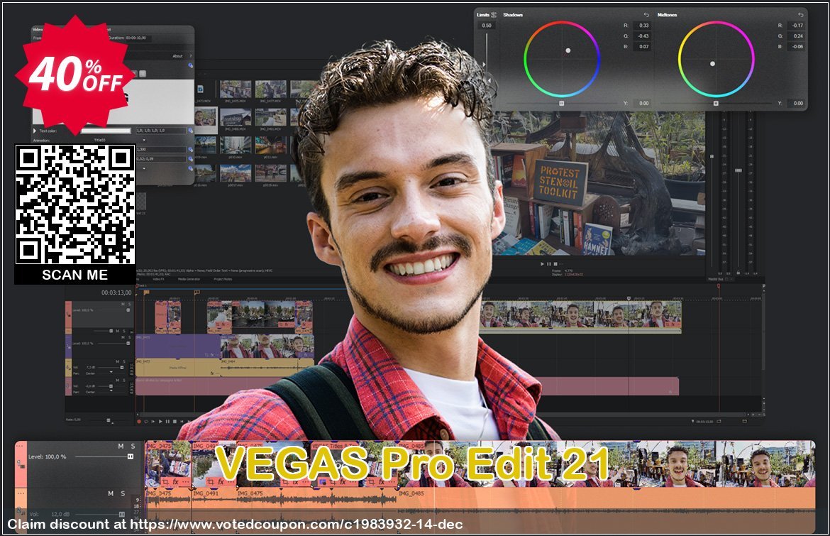 VEGAS Pro Edit 21 Coupon, discount 40% OFF VEGAS Edit 21, verified. Promotion: Special promo code of VEGAS Edit 21, tested & approved