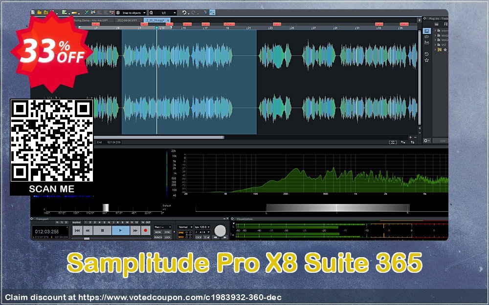 Samplitude Pro X8 Suite 365 Coupon, discount 33% OFF Samplitude Pro X8 Suite 365, verified. Promotion: Special promo code of Samplitude Pro X8 Suite 365, tested & approved
