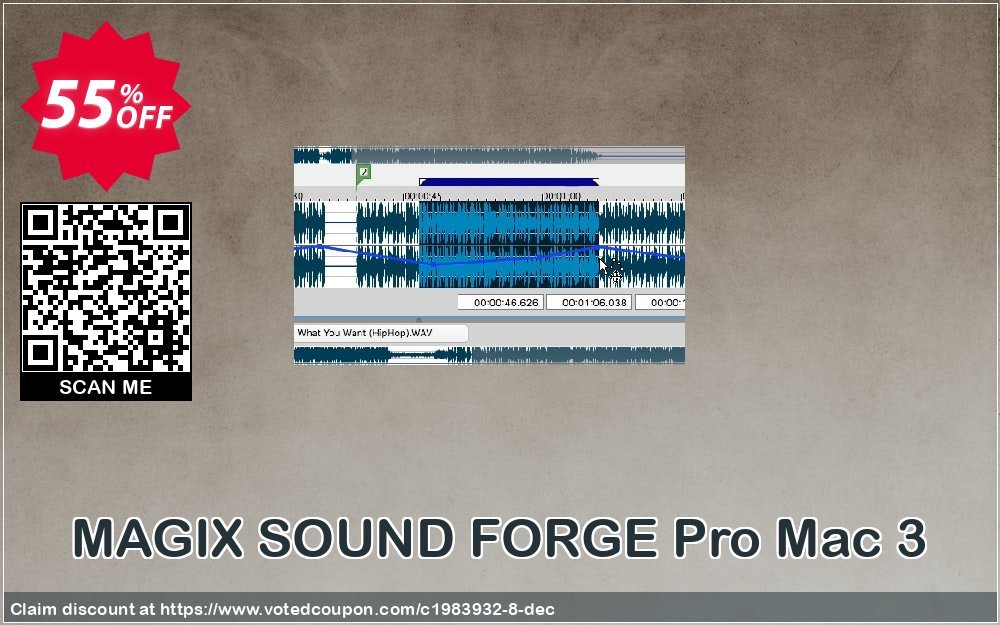 MAGIX SOUND FORGE Pro MAC 3 Coupon, discount 55% OFF MAGIX SOUND FORGE Pro Mac 2023. Promotion: Special promo code of MAGIX SOUND FORGE Pro Mac, tested in {{MONTH}}