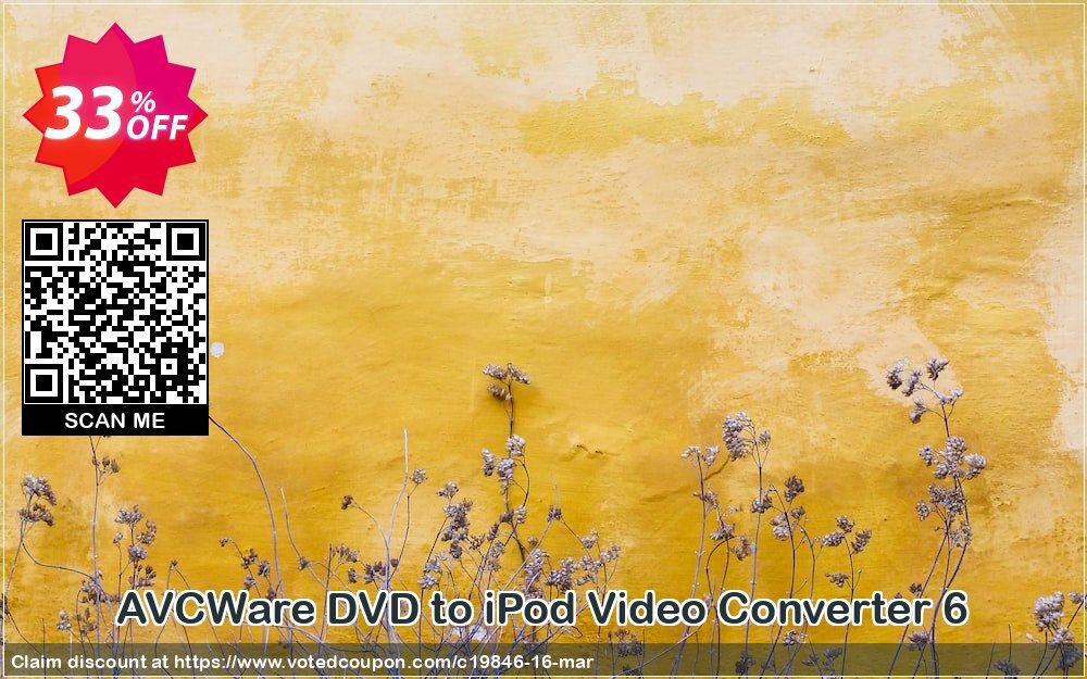 AVCWare DVD to iPod Video Converter 6 Coupon, discount AVCWare coupon (19846). Promotion: AVCWare coupon discount codes