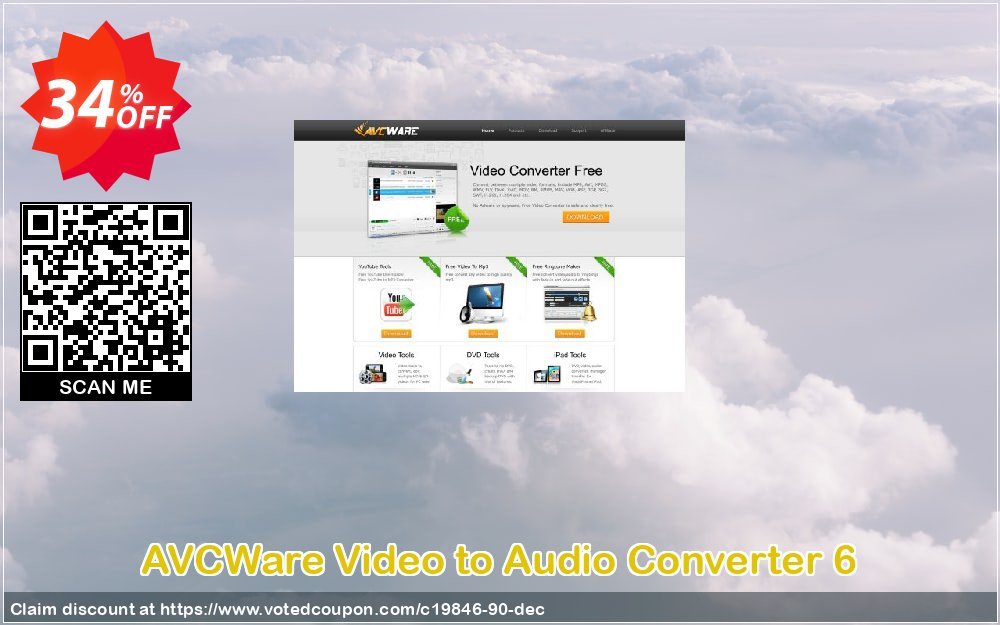 AVCWare Video to Audio Converter 6 Coupon, discount AVCWare coupon (19846). Promotion: AVCWare coupon discount codes