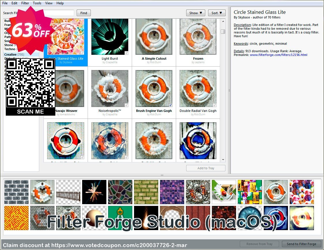 Filter Forge Studio, MACOS  Coupon, discount 63% OFF Filter Forge Studio (macOS), verified. Promotion: Dreaded discounts code of Filter Forge Studio (macOS), tested & approved