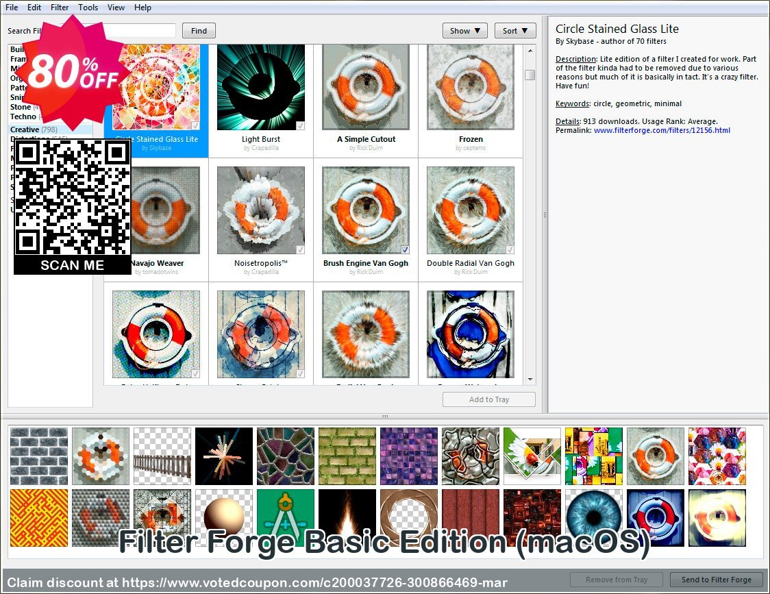 Filter Forge Basic Edition, MACOS Coupon, discount Coupon code Filter Forge Basic 9.0 (Mac). Promotion: Filter Forge Basic 9.0 (Mac) Exclusive offer