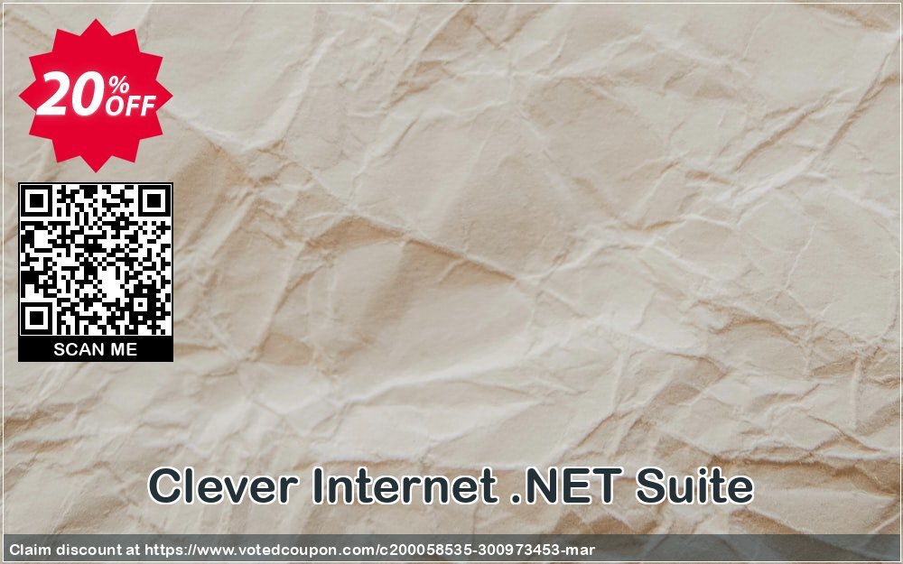 Clever Internet .NET Suite Coupon, discount 20% OFF Clever Internet .NET Suite, verified. Promotion: Staggering discount code of Clever Internet .NET Suite, tested & approved