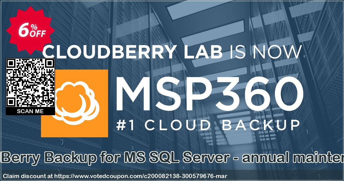 CloudBerry Backup for MS SQL Server - annual maintenance Coupon Code Apr 2024, 6% OFF - VotedCoupon