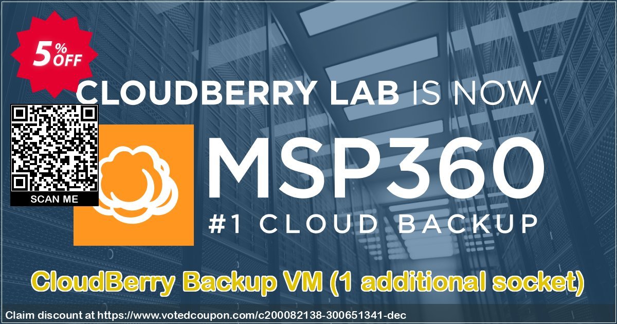 CloudBerry Backup VM, 1 additional socket  Coupon, discount Coupon code CloudBerry Backup VM (1 additional socket) NR. Promotion: CloudBerry Backup VM (1 additional socket) NR offer from BitRecover