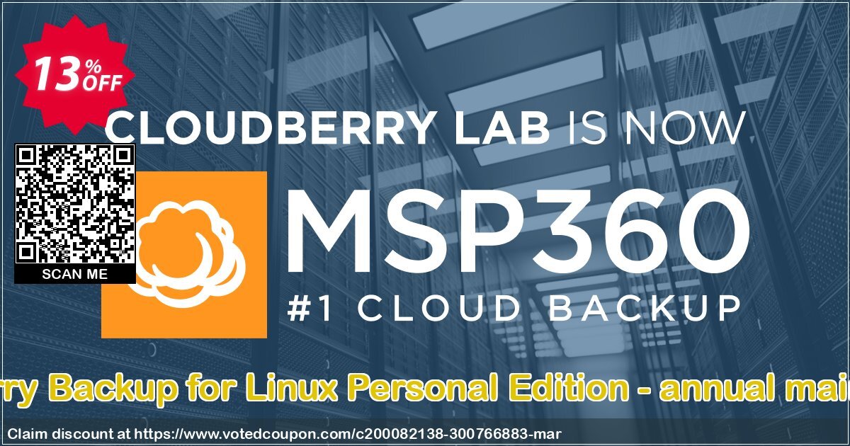 CloudBerry Backup for Linux Personal Edition - annual maintenance Coupon Code May 2024, 13% OFF - VotedCoupon