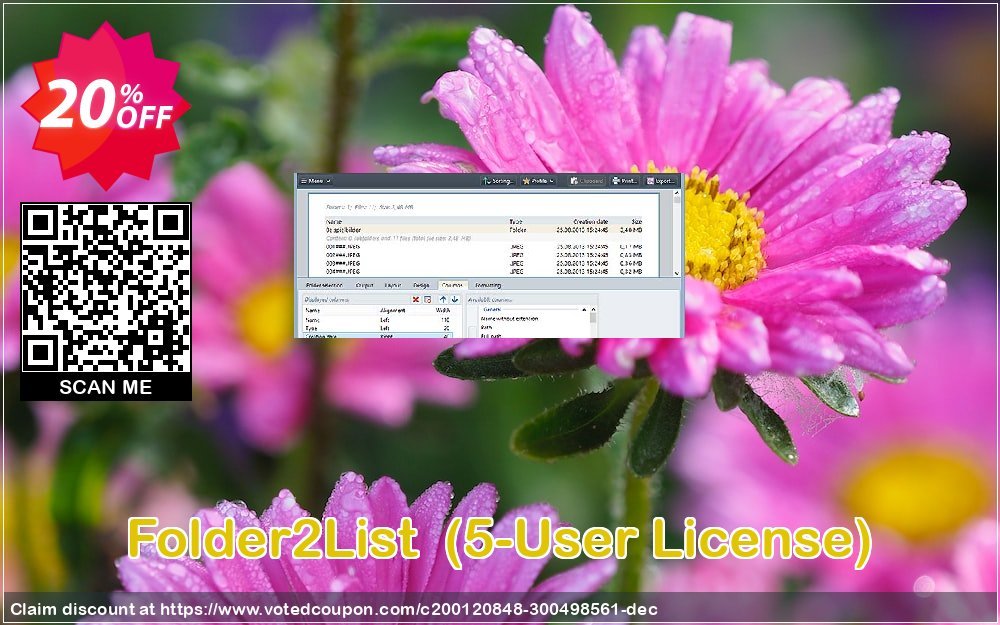 Folder2List , 5-User Plan  Coupon, discount Coupon code Folder2List - 5-User License. Promotion: Folder2List - 5-User License offer from Gillmeister Software