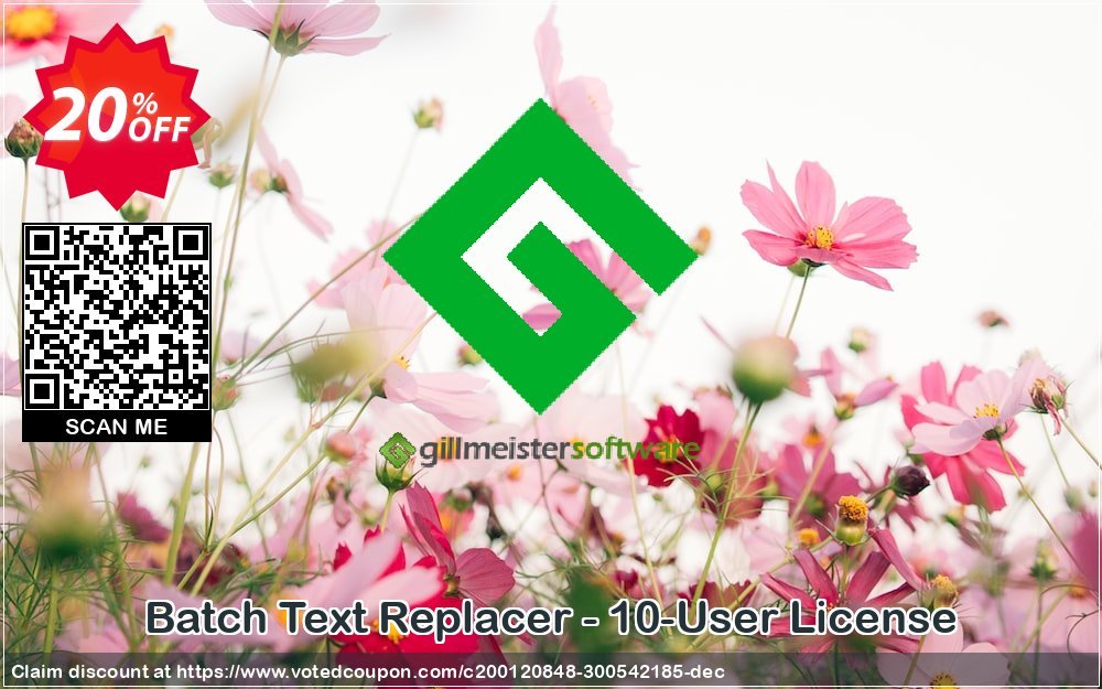 Batch Text Replacer - 10-User Plan Coupon, discount Coupon code Batch Text Replacer - 10-User License. Promotion: Batch Text Replacer - 10-User License offer from Gillmeister Software