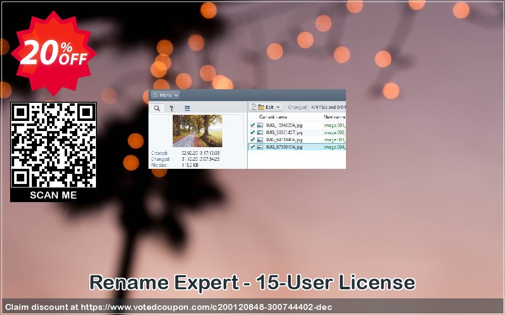 Rename Expert - 15-User Plan Coupon, discount Coupon code Rename Expert - 15-User License. Promotion: Rename Expert - 15-User License offer from Gillmeister Software