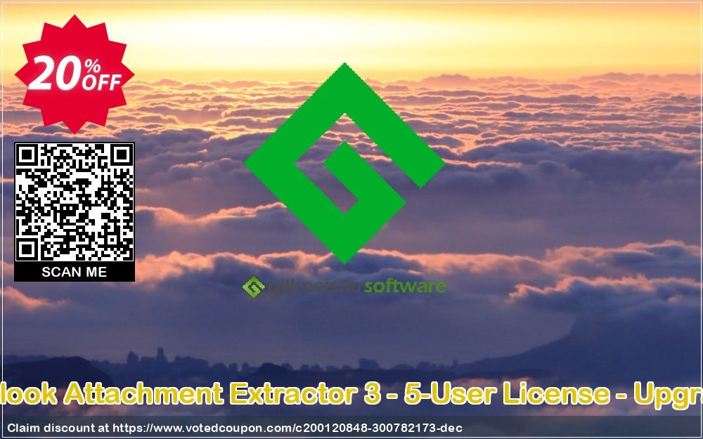 Outlook Attachment Extractor 3 - 5-User Plan - Upgrade Coupon, discount Coupon code Outlook Attachment Extractor 3 - 5-User License - Upgrade. Promotion: Outlook Attachment Extractor 3 - 5-User License - Upgrade offer from Gillmeister Software