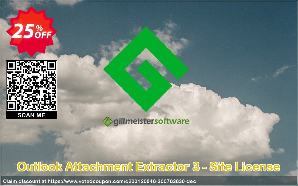 Outlook Attachment Extractor 3 - Site Plan Coupon, discount Coupon code Outlook Attachment Extractor 3 - Site License. Promotion: Outlook Attachment Extractor 3 - Site License offer from Gillmeister Software